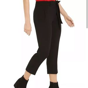 Front tie black pants.